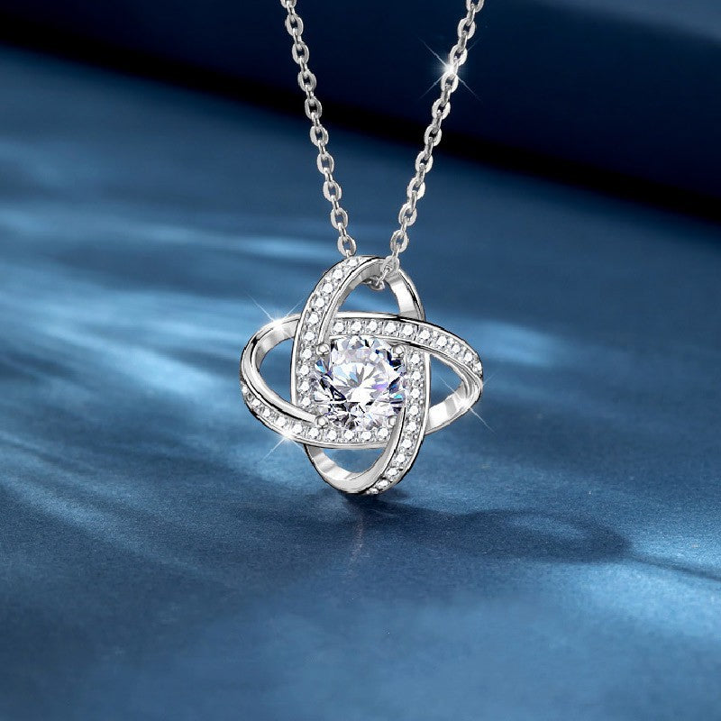Sterling Silver Heart Necklace with Zircon