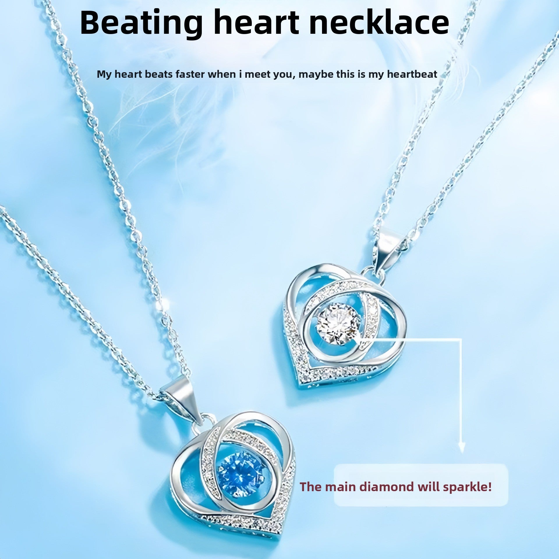 Heart Zircon Sterling Silver Necklace
