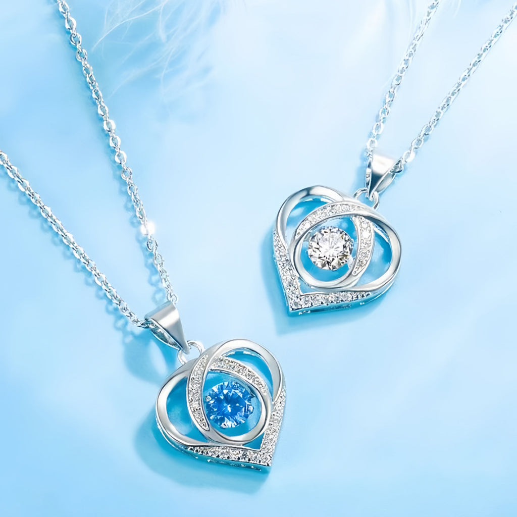 Heart Zircon Sterling Silver Necklace