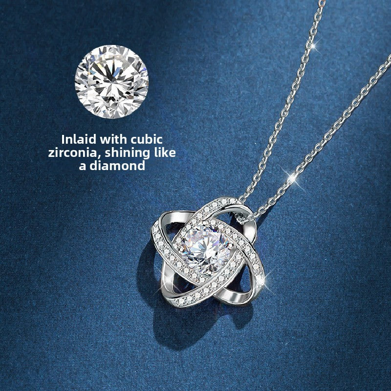 Sterling Silver Heart Necklace with Zircon