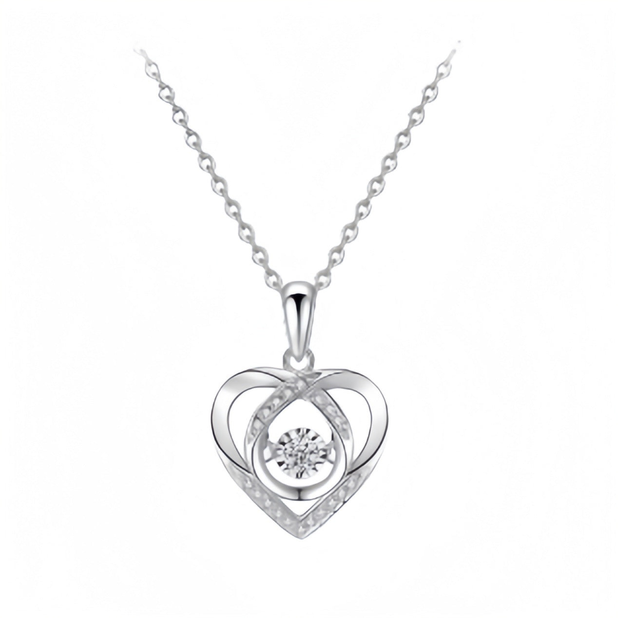 Heart Zircon Sterling Silver Necklace