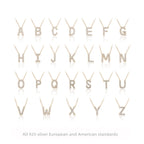 Personalized S925 Silver Letter Diamond Clavicle Necklace
