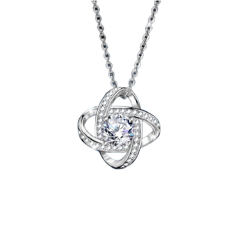 Sterling Silver Heart Necklace with Zircon