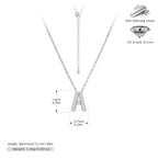 Personalized S925 Silver Letter Diamond Clavicle Necklace
