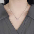 Silver zircon heart-shaped necklace