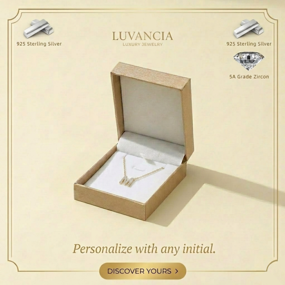Personalized S925 Silver Letter Diamond Clavicle Necklace