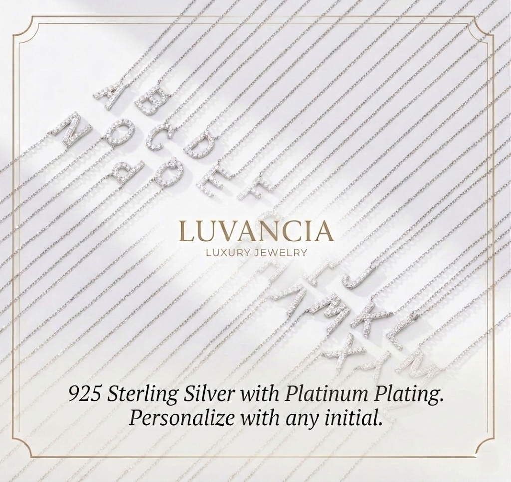 Personalized S925 Silver Letter Diamond Clavicle Necklace
