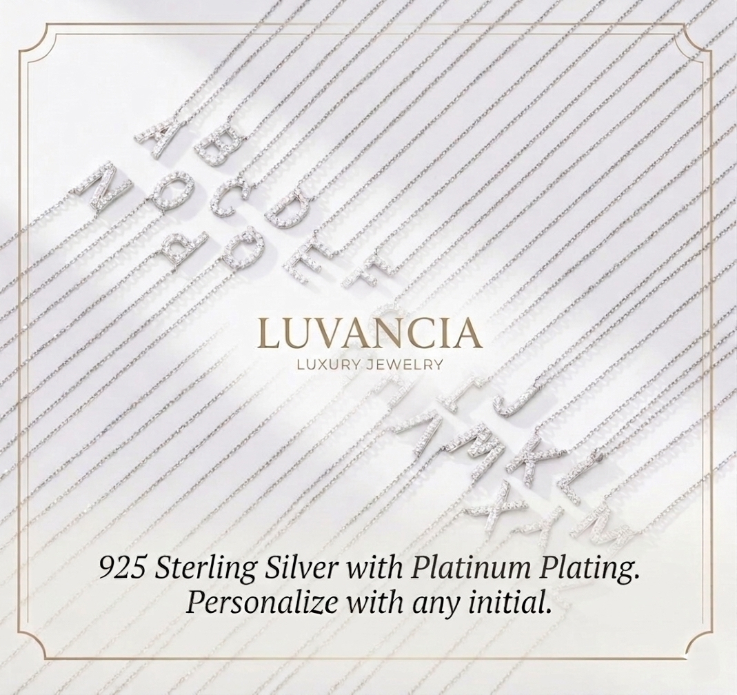 Personalized S925 Silver Letter Diamond Clavicle Necklace