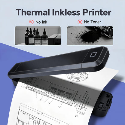 Portable A4 Thermal Printer Bluetooth Inkless Document