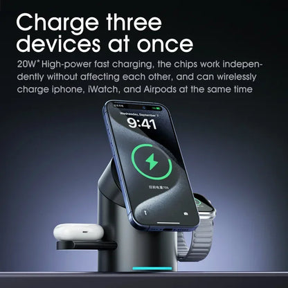 Qi2 3-in-1 Magnetic Wireless Charging Dock for Apple