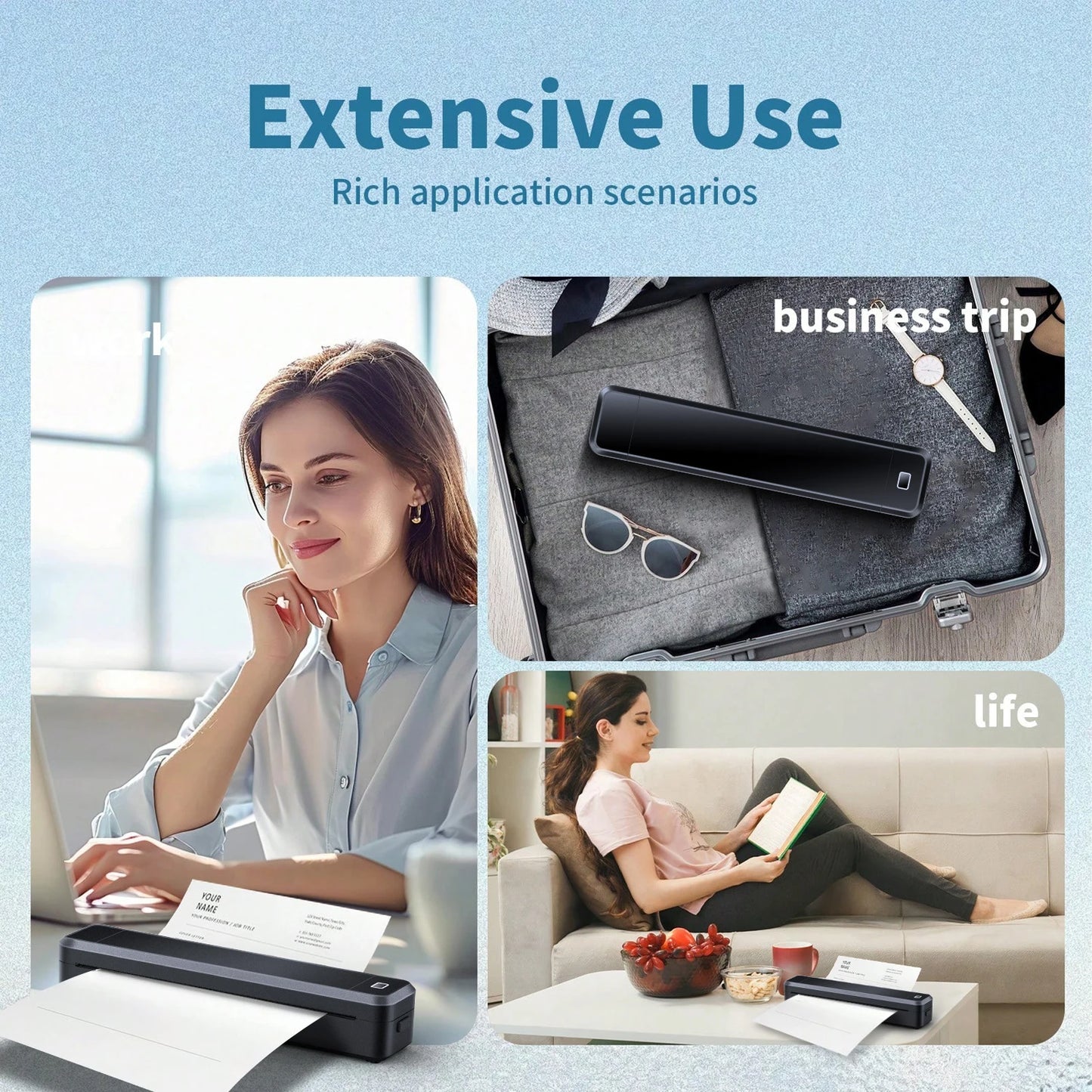 Portable A4 Thermal Printer Bluetooth Inkless Document