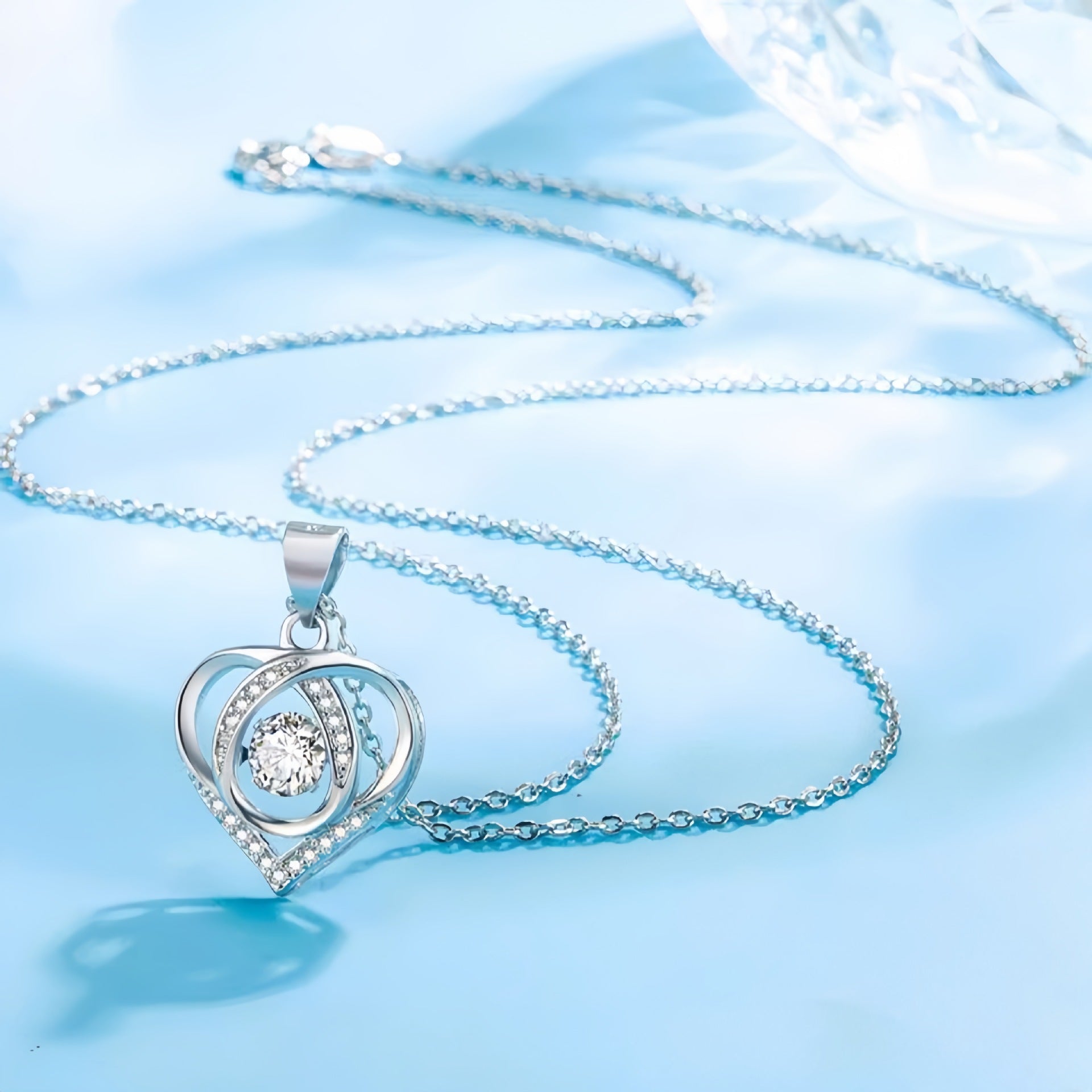 Heart Zircon Sterling Silver Necklace