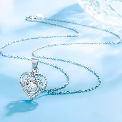 Heart Zircon Sterling Silver Necklace