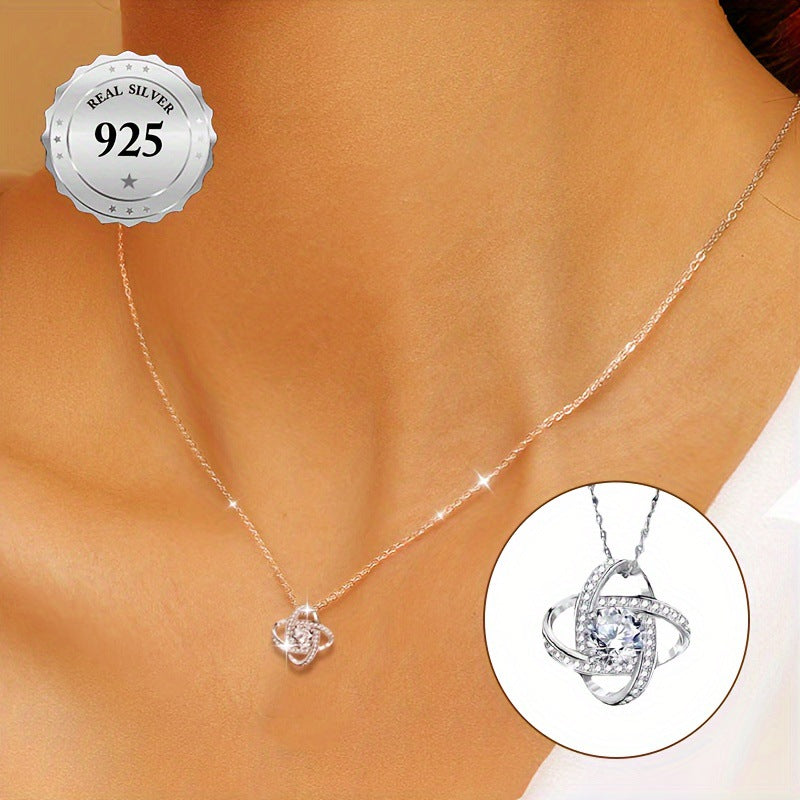 Sterling Silver Heart Necklace with Zircon