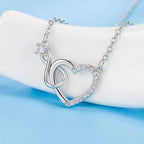 Silver zircon heart-shaped necklace